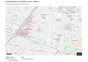 Carte des quartiers du quatorzième arrondissement